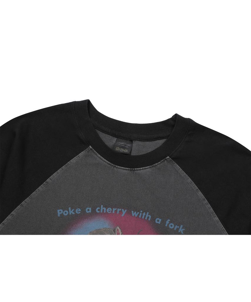 CPGN STUDIO Cherry Pork Raglan Pigment Long Sleeve Smoke Black