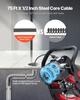 Drain Cleaner Machine 23m x 13mm, Sewer Snake Auger Manual Feed with 4 Cutters & Air-activated Foot Switch for 50mm to 150mm Pipes