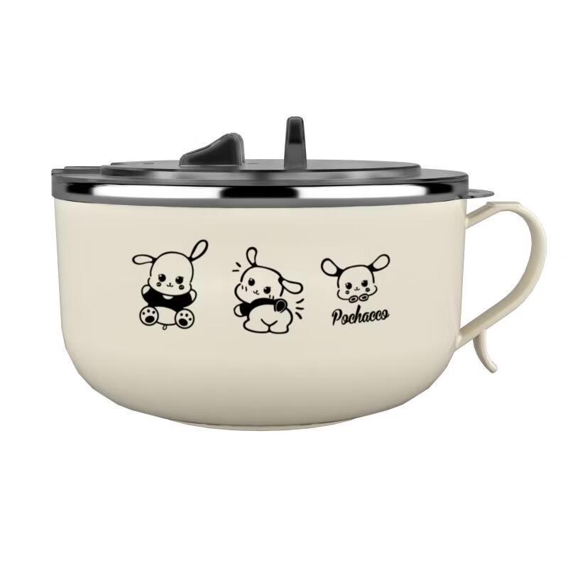 JINGRX Stainless Steel Instant Noodle Bowl with Lid