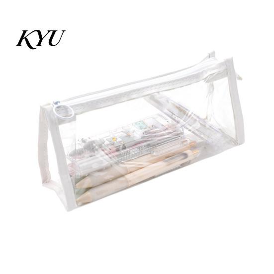 Student Pen Storage Transparent PVC Pencil Case, Large Capacity Waterproof Stationery Organizer Organizer, Durable Zipper Bag for School Supplies