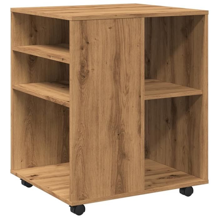 VidaXL Armoire roulante chêne artisanal 60x53x72 cm bois d'ingénierie, armoire, armoire de bureau roulante, organisateur de 856659