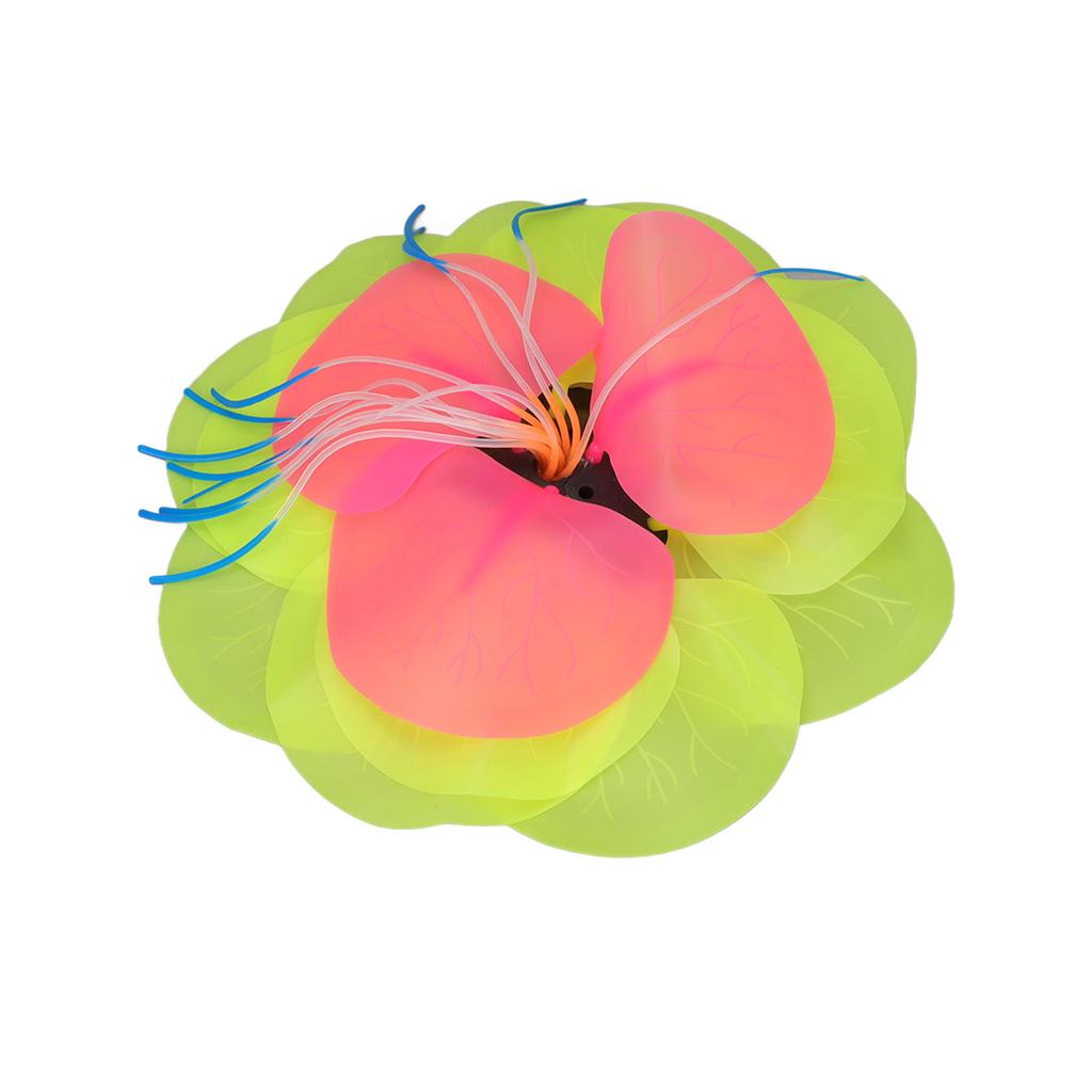 Fish Tank Ornaments Silicone Glowing Naturally Lotus Plants Aquarium Decoration for Fish Tank Yellow