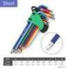 Set of Colorful Hex Keys, 6-Sided Torque Wrenches, Ball-End Combination, 90° Bend Refuse Rebound, Steel Body, for Automotive Diagnosis Tools