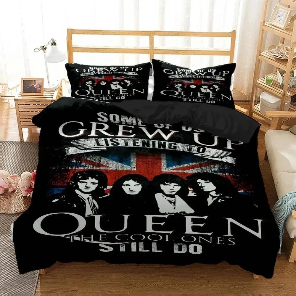 Comforter 3D Print Rock Band Queen Bedding Set Boys Girls Twin Queen Size Bed Kids Adult Fashion Home Textileextile