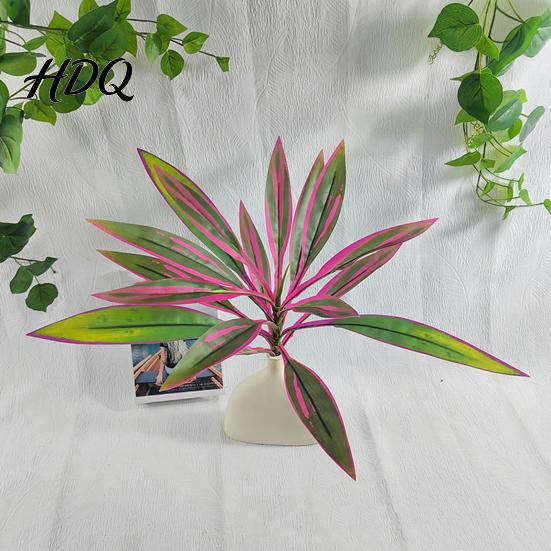 Pink And Purple Faux Flowers Large Realistic Artificial Fern Dragon's Blood Tree Plants with Green Foliage UV-resistant Ferns UV Resistant