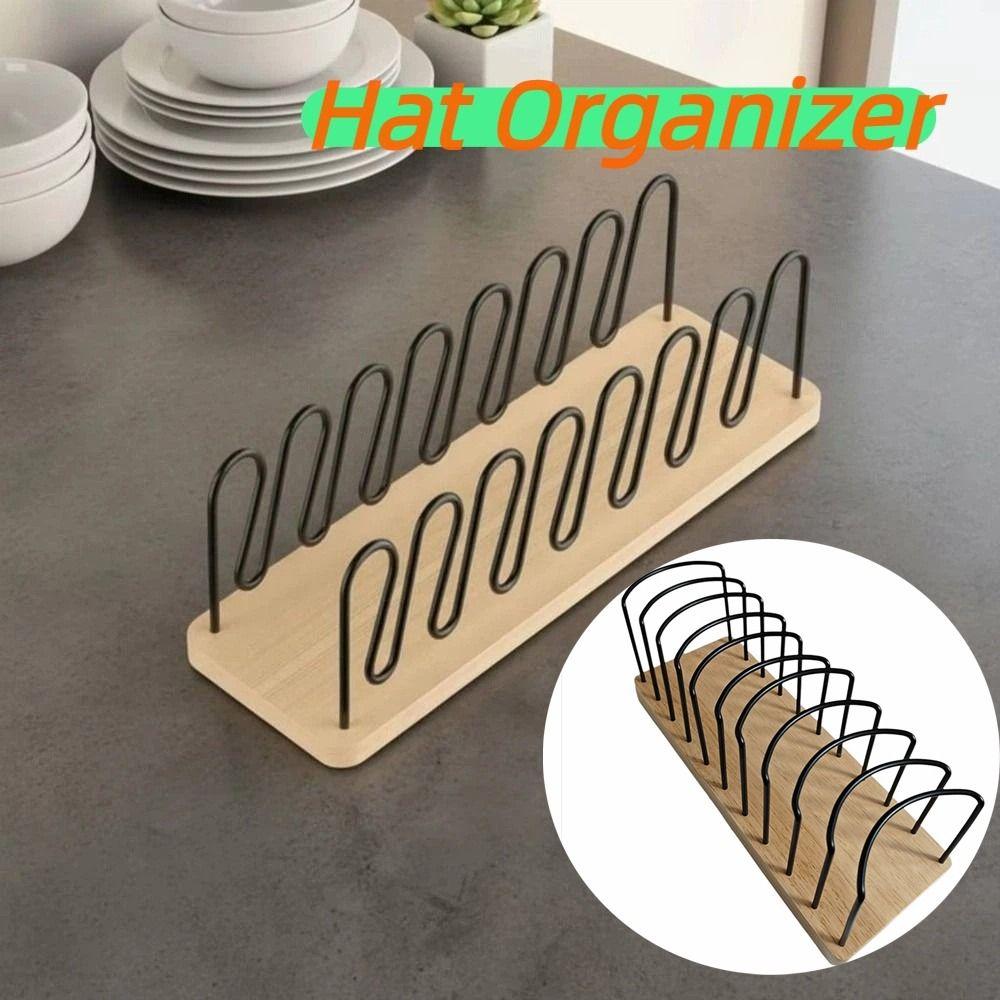 Compact Hat Organizer Space Saving Hat Display Rack Storage Tool Wooden Hat Rack Wardrobe