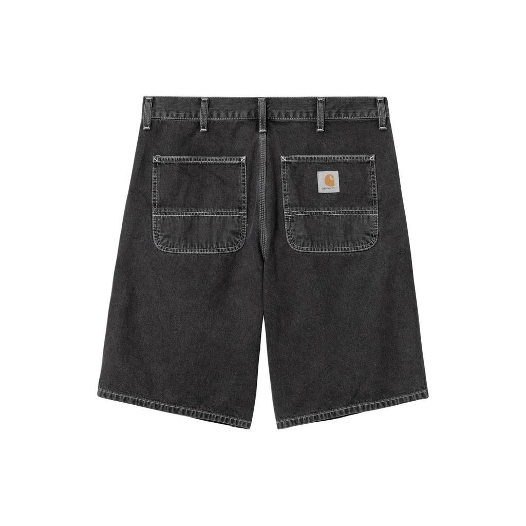Carhartt WIP SS24 Simple Loose Fit Square Label Zip Fly Denim Shorts Unisex Shorts Black I033333-89-60