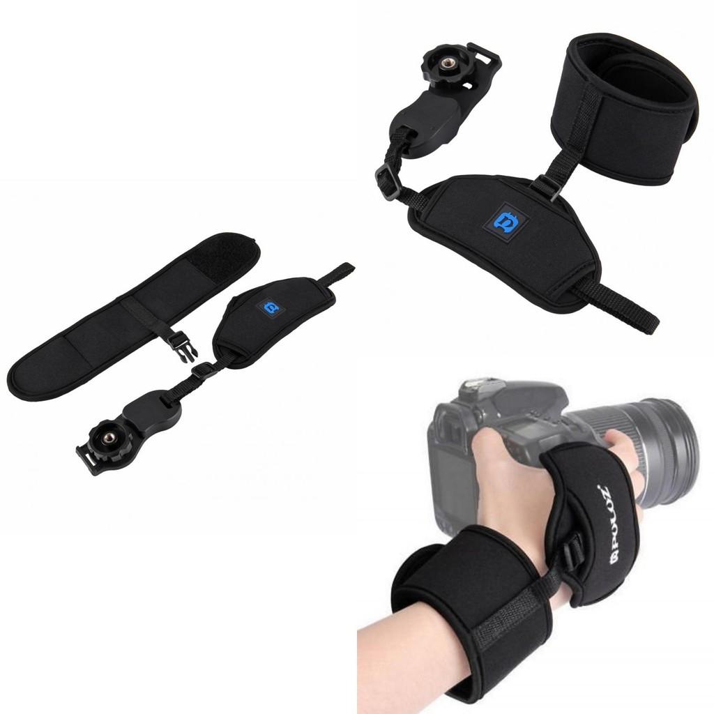 Puluz Dicke Bull Dslr Kamera Handschlaufe Wasserdichte Kamera Handschlaufe Digitalkamera Handschlaufe Bequem Schwarze Farbe