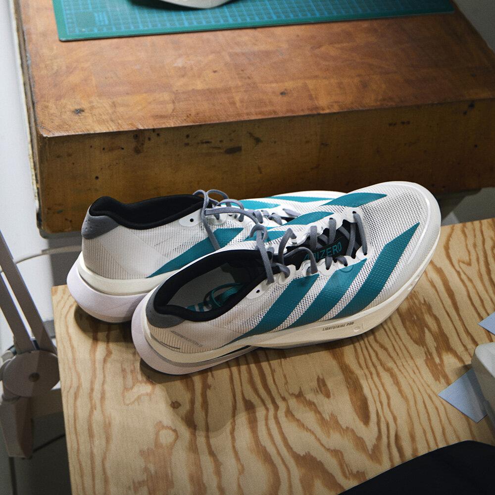 adidas Adizero Boston 13 Белый Чистый Бирюзовый 40.5