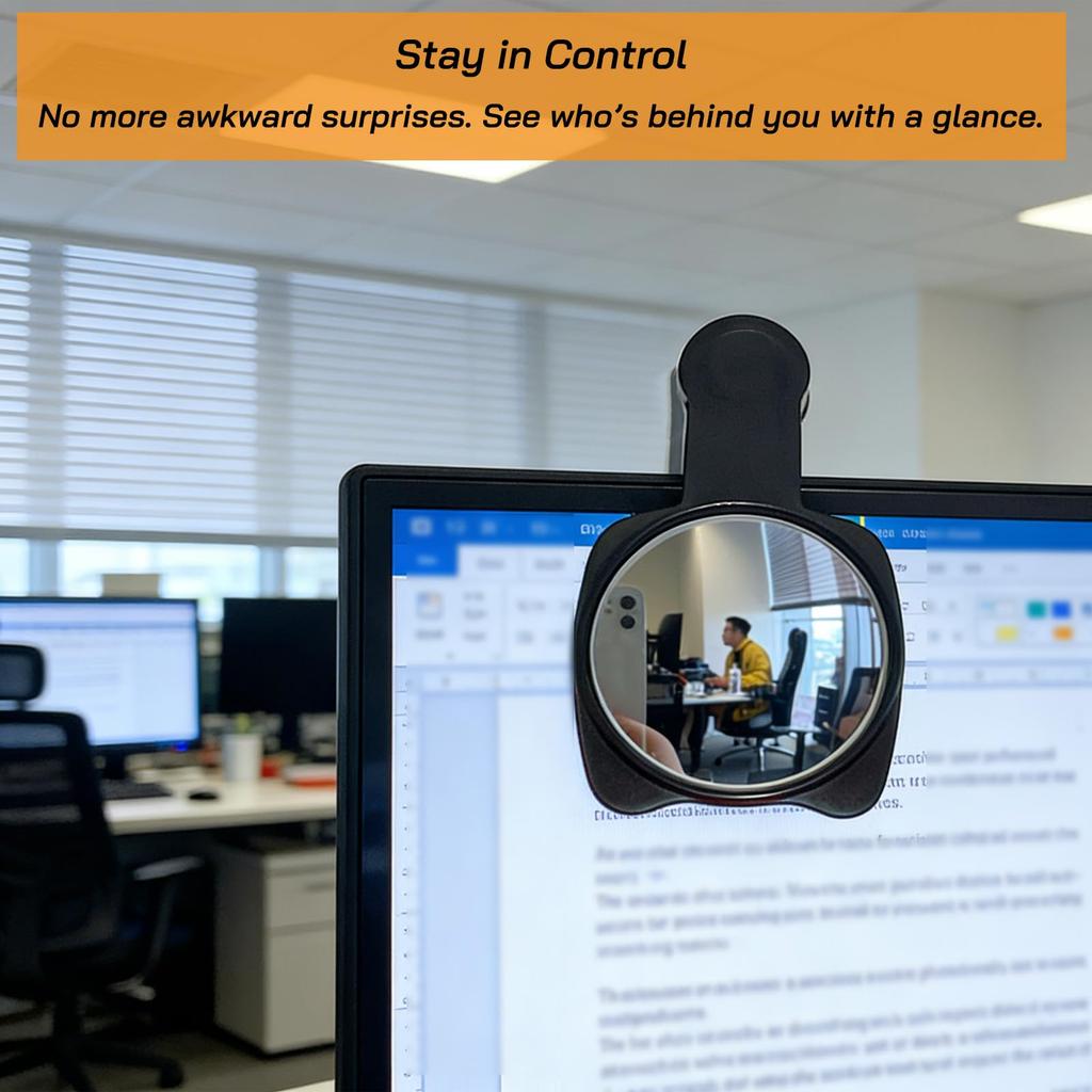 1pc Privacy Anti Peeping Convex Mirror - Adjustable 360 ° Blind Spot Free Office Desk Mirror, Suitable for Computer Monitors