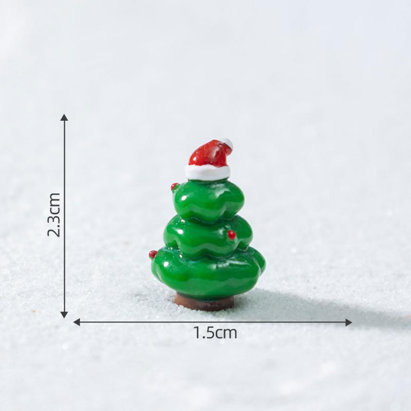 1/4Pcs Christmas Tree Santa Claus Snowman Elk Penguin Bell Miniature Landscape Ornaments Home New Year Xmas Doll House Decor
