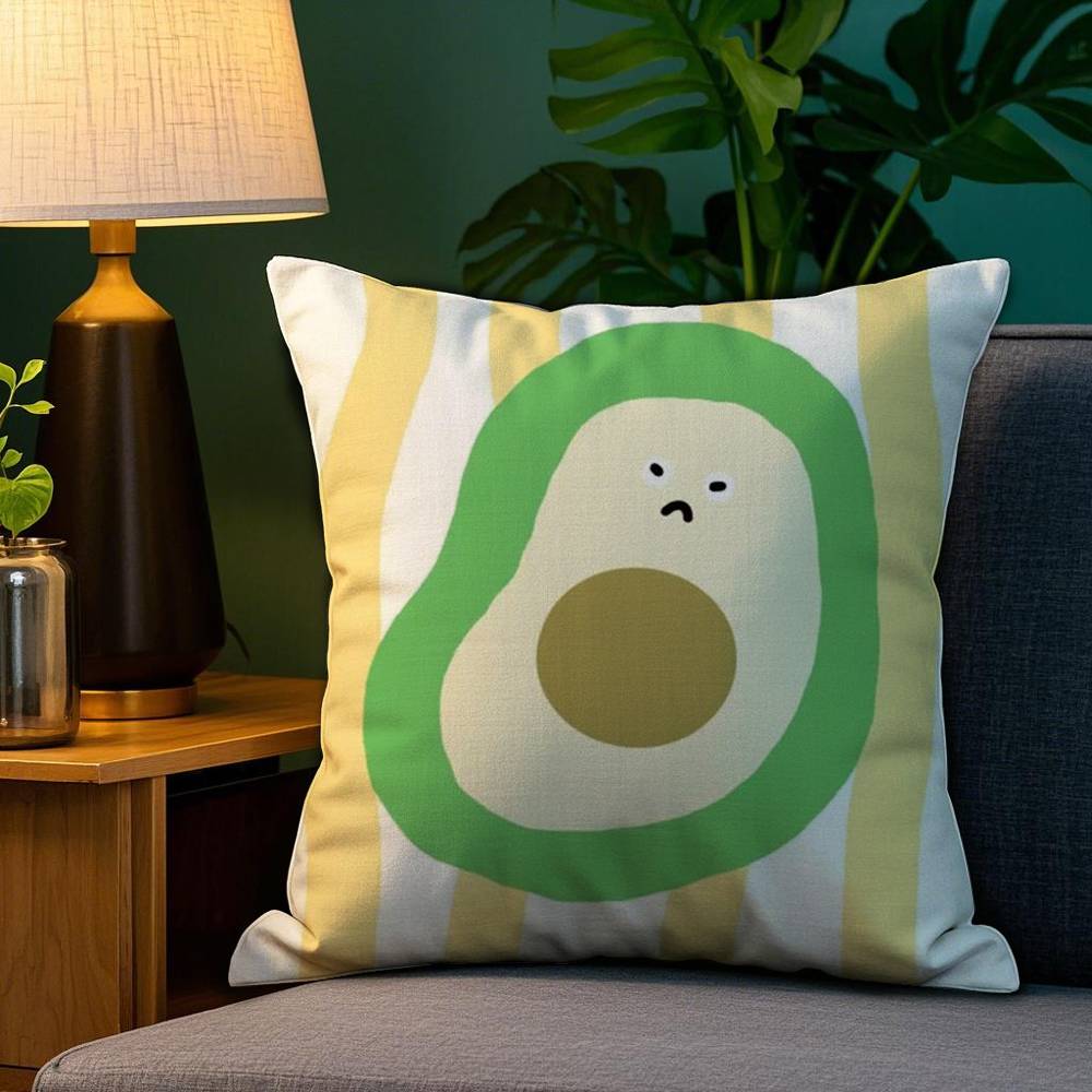 Cute Summer Fruit Pillow Case Sofa Living Room Bedroom Double-sided Printing Square Cushion Nap Time Cushion Cover