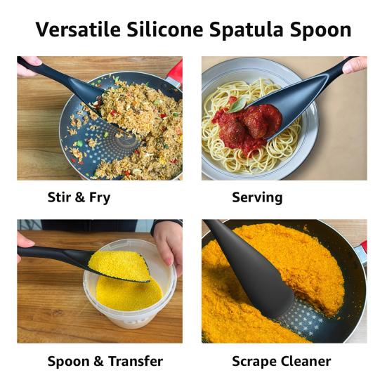 Heat-Resistant Silicone Spatula Seamless Non-Stick Shovel Scratch-Free Kitchen Utensil for Frying Serving Ice Scooping