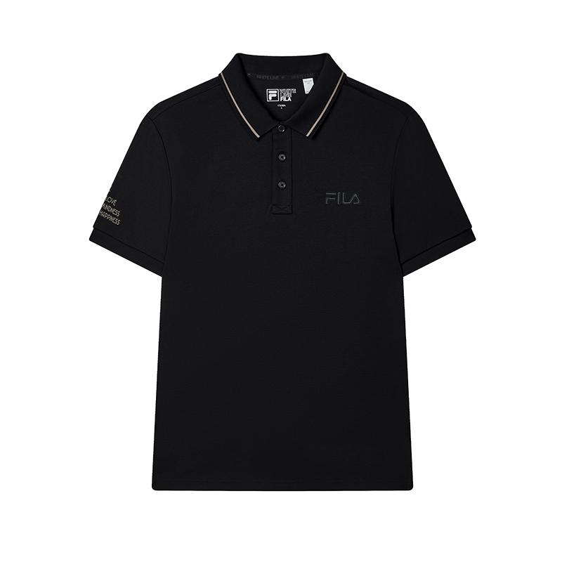 Fila Versatile Casual Short Sleeve Polo Shirt Men Tops Black F11M518104FBK