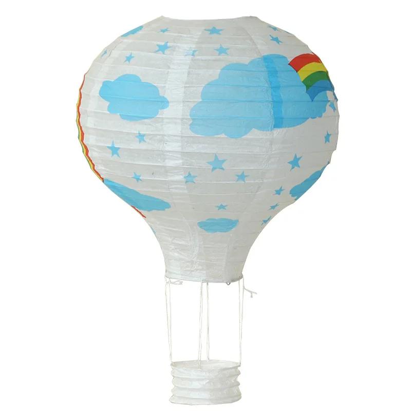 12" 30cm Rainbow Hot Air Balloon Paper Lanterns Ball Lampion Hanging White Wedding Decoration Lampshade Christmas Party Decor