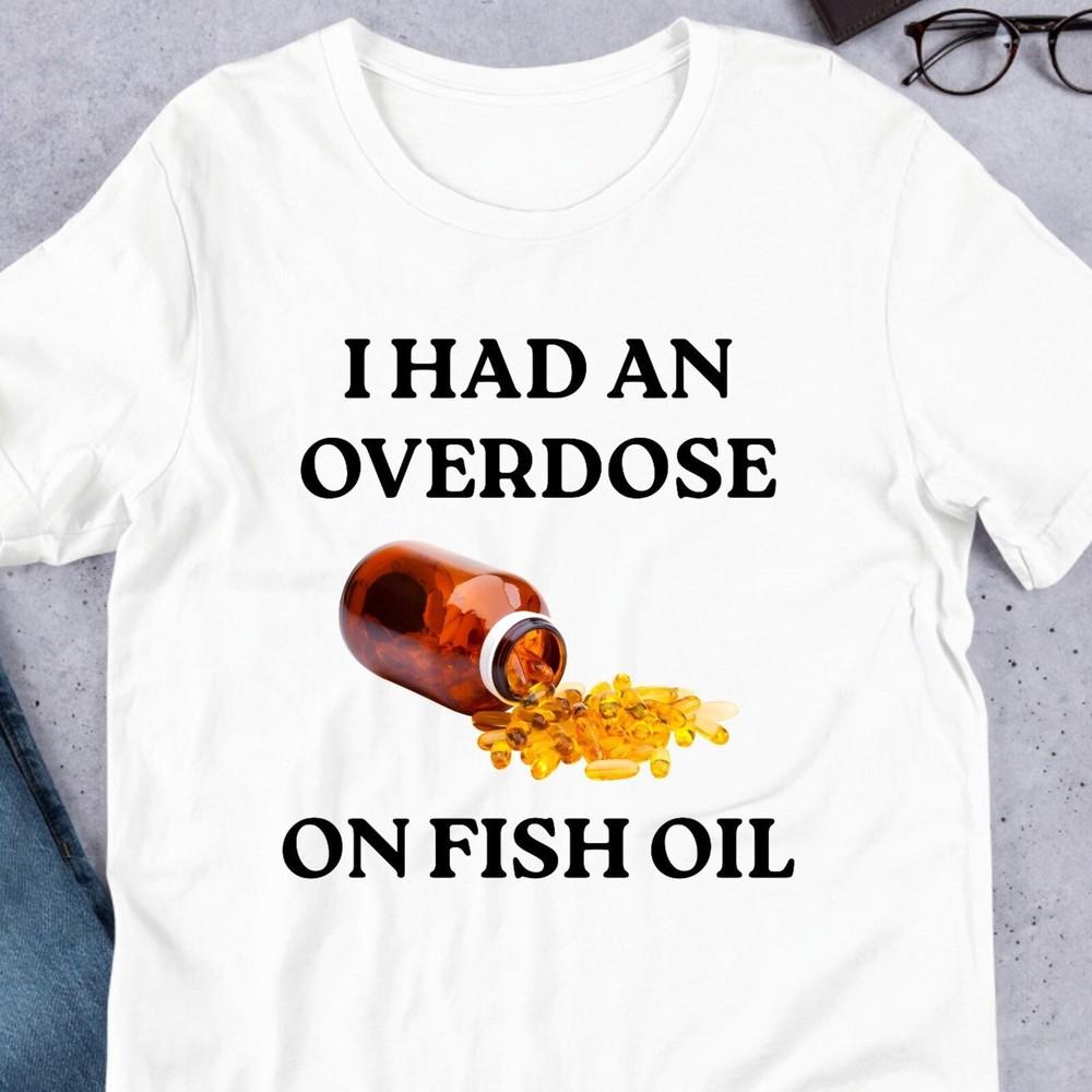Fish Oil Meme, Funny Meme Shirt, Ironic Shirt, Weirdcore Clothing, Shirt Joke Gi Unisex T-Shirt S