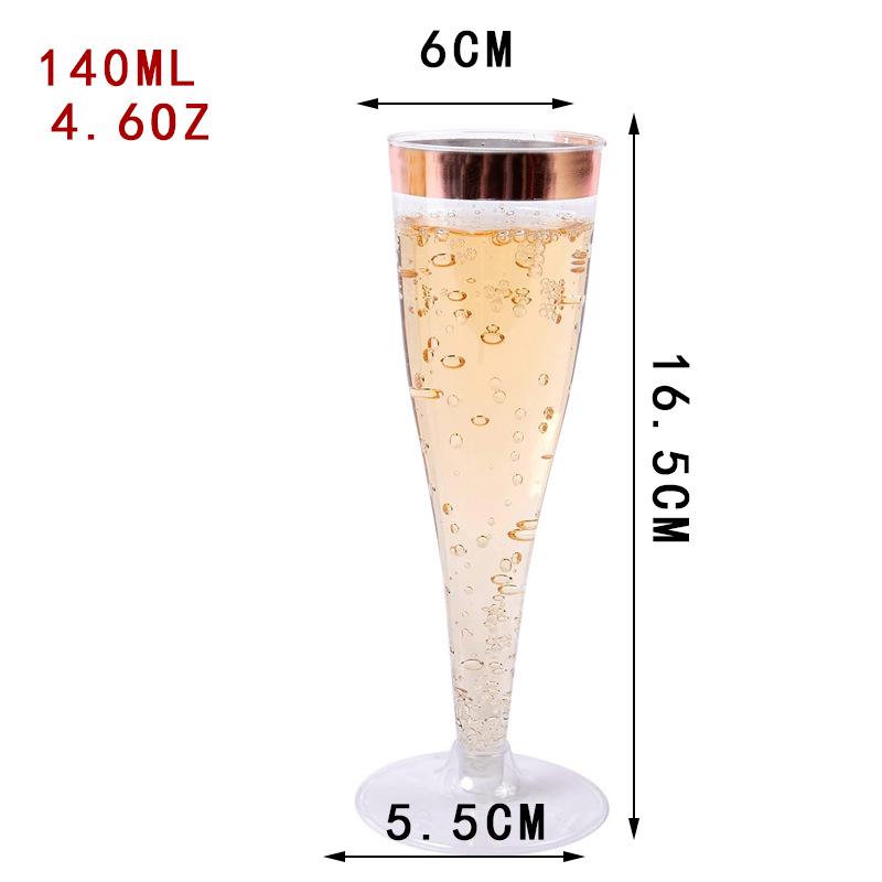 Detachable Red Wine Dessert Cup with High Stem - Disposable Plastic Champagne Flute for Weddings or Pudding Mousse.