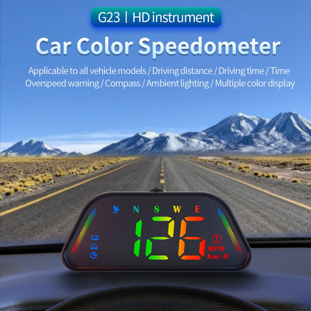 Digital Speedometer, Universal KM H MPH Car Heads Up Display with Speed, Overspeed Alarm for All Vehicles