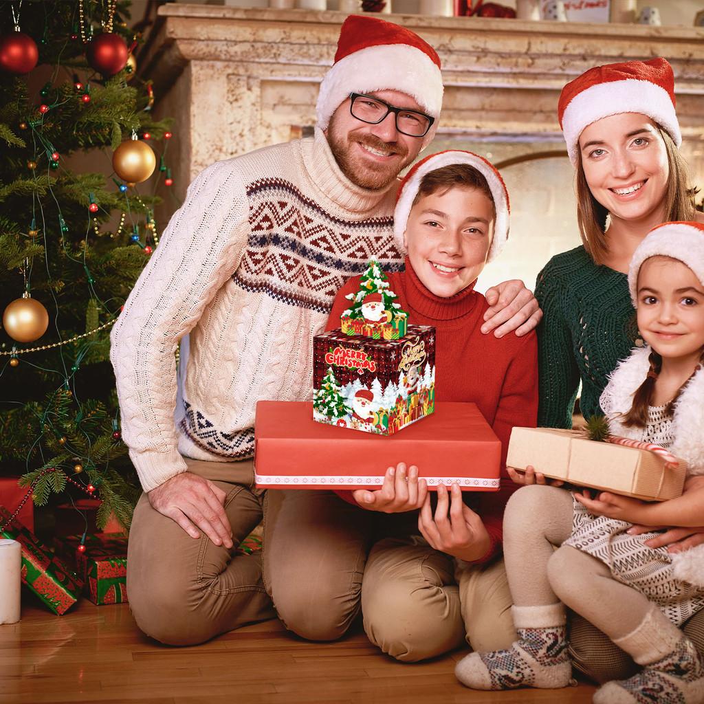 Christmas Gift Party Box With Red Plaid Pattern Festive Decor And Gift Exchange