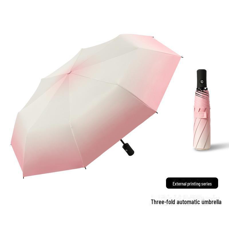 Verlaufsfarbener Doppelfunktionsschirm für Sonnen- und Regenschutz