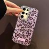 Retro Pink Leopard Glacier Texture Phone Case for Samsung Galaxy S25 S24 S23 S22 S21 FE Plus Ultra Shell Silicone Back TPU Cover