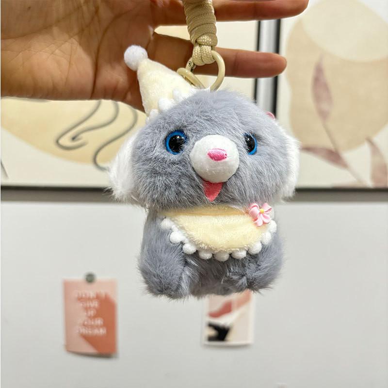 Cuddly And Soft Plush Puppy Keychain Pendant Cute Cartoon Dog Figurine Gifts For