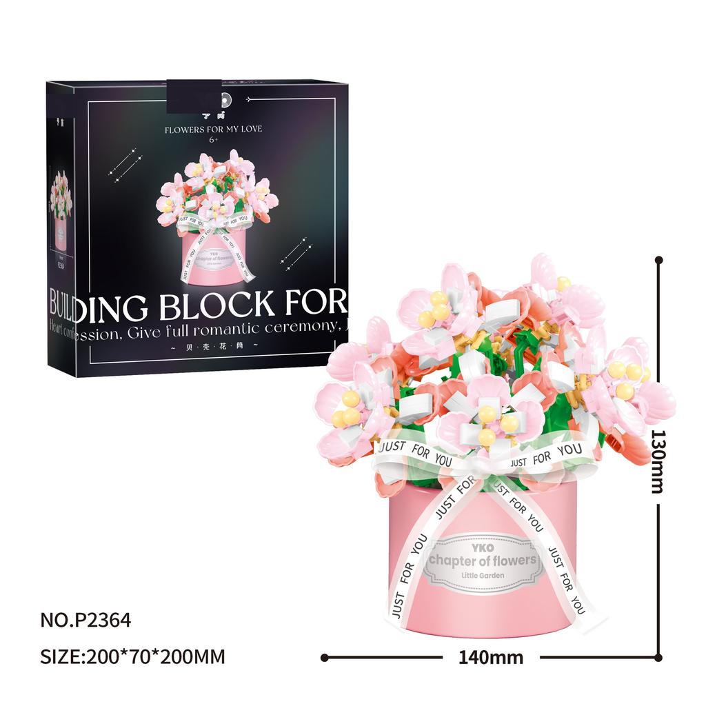 Bouquet Flower Bricks Constructor Set Micro Building Blocks Children Toy Adult Particle Building Block Mini Toy Decoration Home