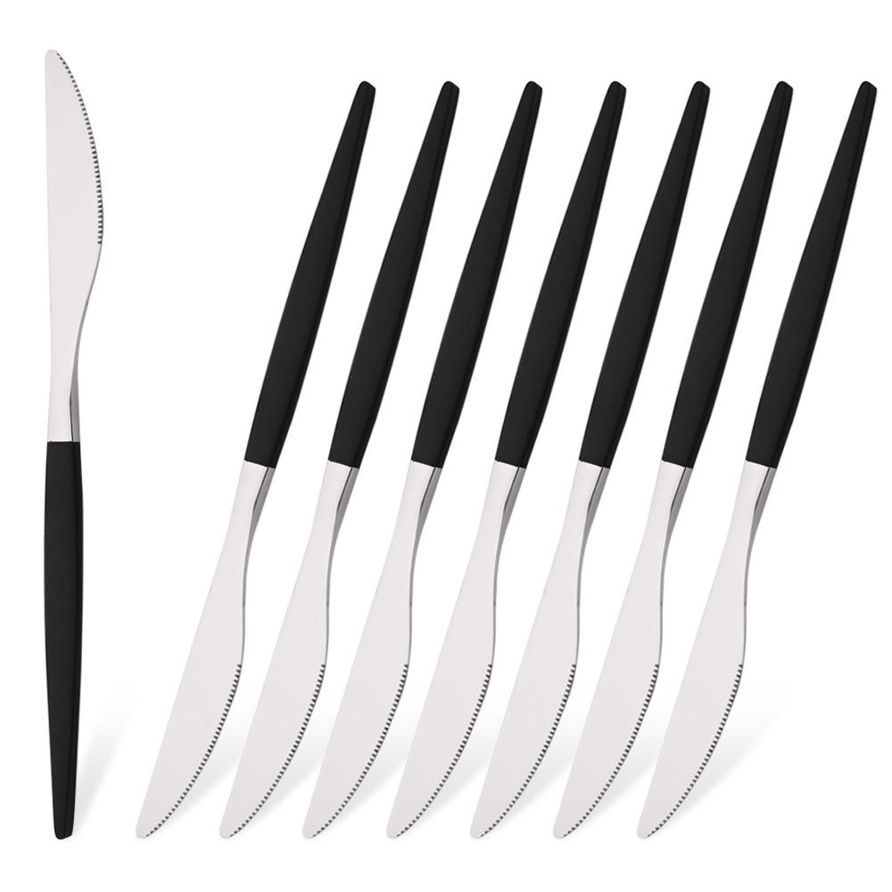 8 szt. Noże obiadowe z białego złota Sztućce ze stali nierdzewnej Zachodnie noże do steków Można myć w zmywarce Do domu, kuchni i restauracji