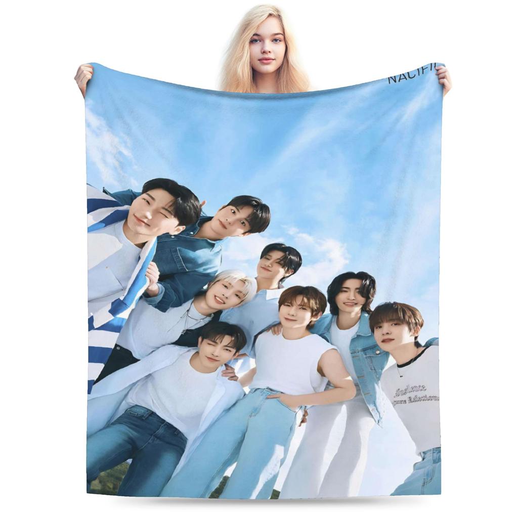 Kpop A-AteezS Blanket Soft Comfortable Plush Bedding Throws For Girls Boys Outdoor Flannel Bedspread Bed Cover