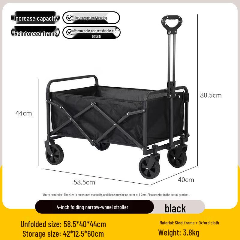 Collapsible Outdoor RV Camp Trolley - Compact Handcart for Express Delivery and Gathering Essentials