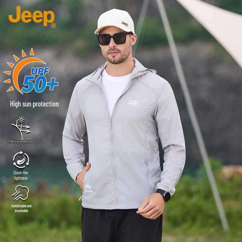JEEP Men s Lightweight Hooded Summer Outdoor Jacket L