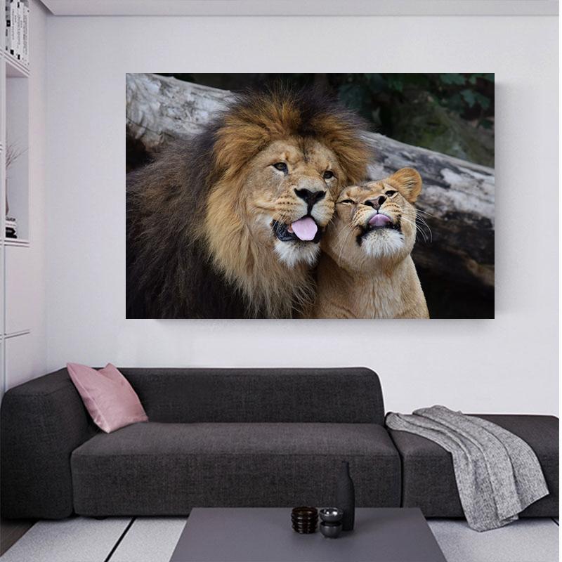 Black and White Lion Posters and Prints Painted On Canvas Painting Modern Animal Wall Art Pictures for Living Room Home Decor