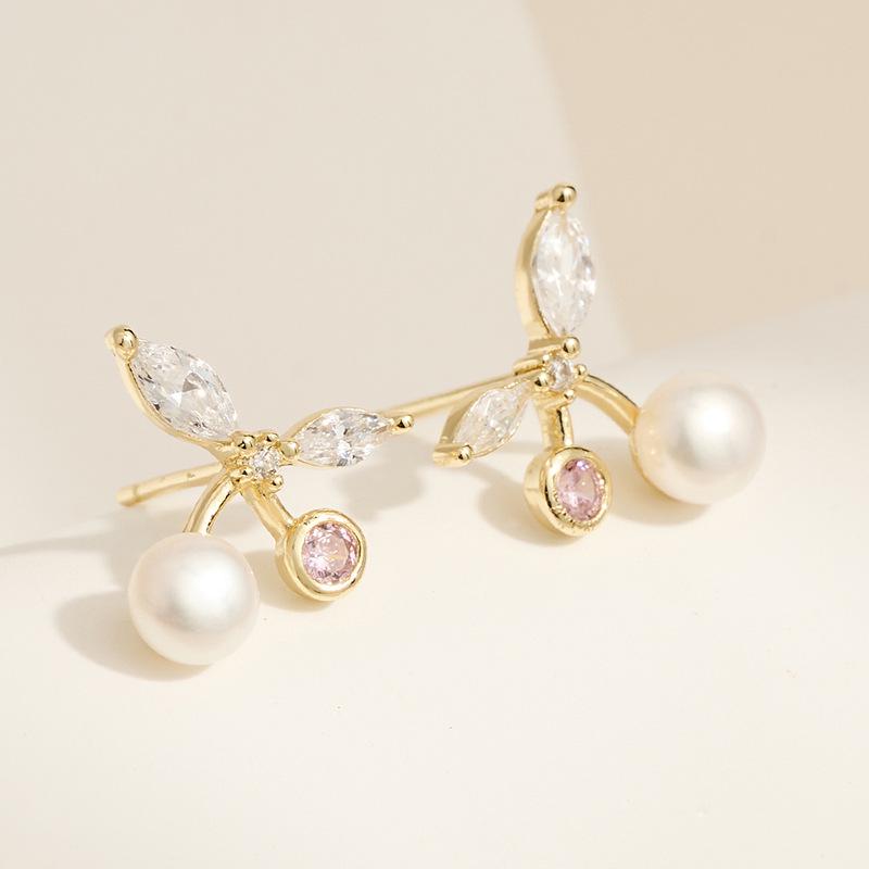 S925 Silver Pearl & Zirconia Tassel Stud Earrings - Elegant, Versatile, High-End Accessories