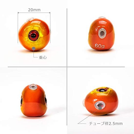 Set of 3 Tairaba Tungsten Sea Bream Rubber Orange Gold Tungsten Head Gold Holo Color Eyeball Color Tairaba Head High Purity Comes with Protective Tube