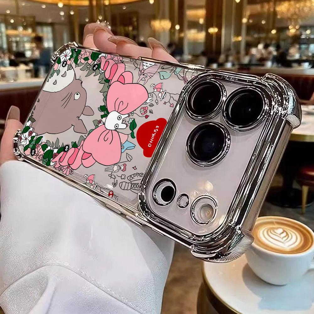 Cute Cartoon Totoros Phone Case for Samsung Galaxy S26 S25 S24 S23 S22 S21 S20 FE Ultra Plus 5G Anti-drop Transparent Cover