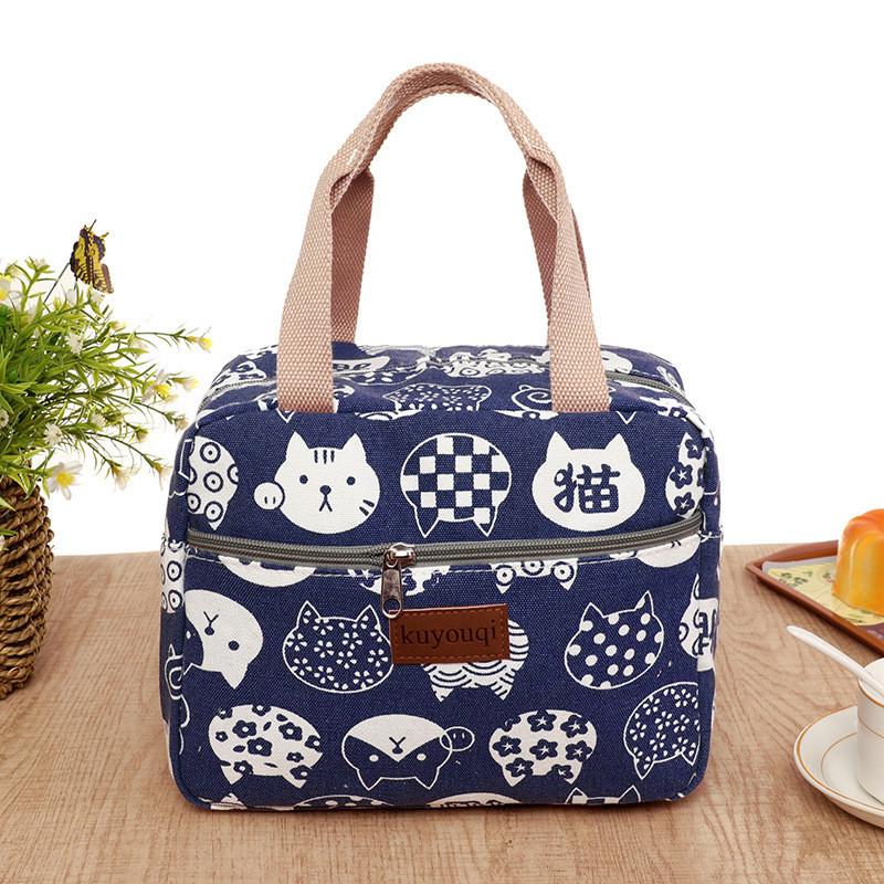Canvas Lunch Bag For Office Workers With Thickened Handle And Style For Daily Use