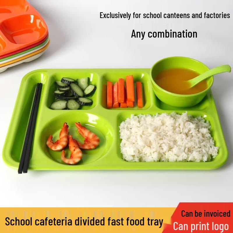 Thickened Melamine Divided Canteen Tray
