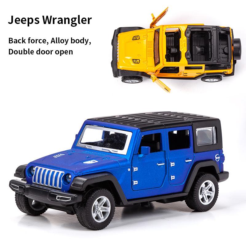 1/36 Scale Alloy JEEPS Wrangler Car Model Simulation Off-road Vehicle Pull Back Car Decoration Ornaments Collection Toys For Children