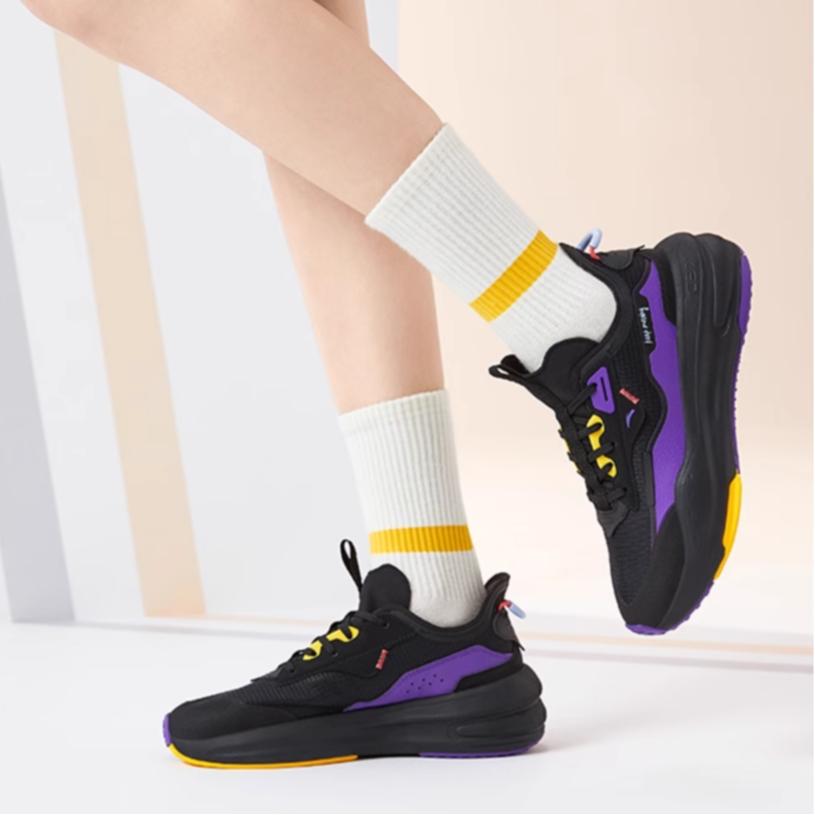 Anta C37 Series Casual Low-Top Sneakers Women sneakers Black Purple Jade 922128081-10