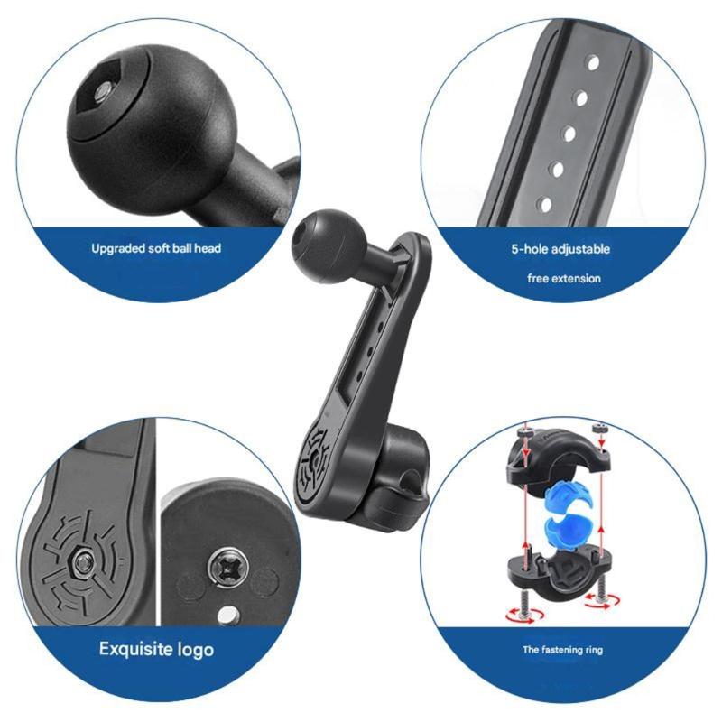 17mm Ball Mount Extension Adapter 360 Degree Rotating Arm Adapter Car Mount Phone Holder Extension Rod
