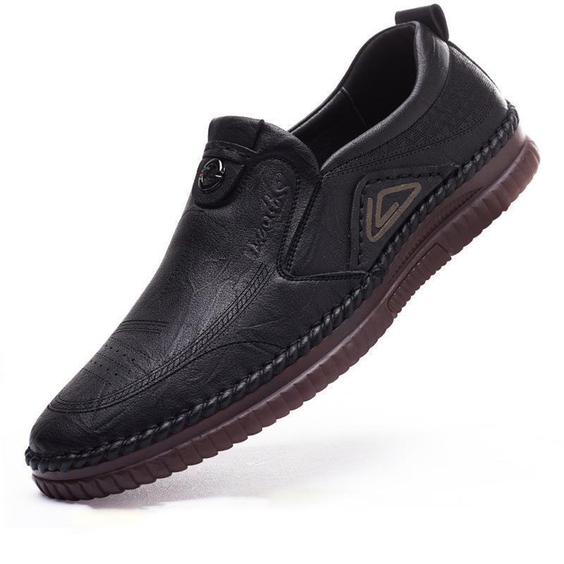 

Мужские ретро пенни-лоферы, мягкая классическая обувь, прошитые, удобные, повседневные, слипоны, весна-лето 44 чёрный