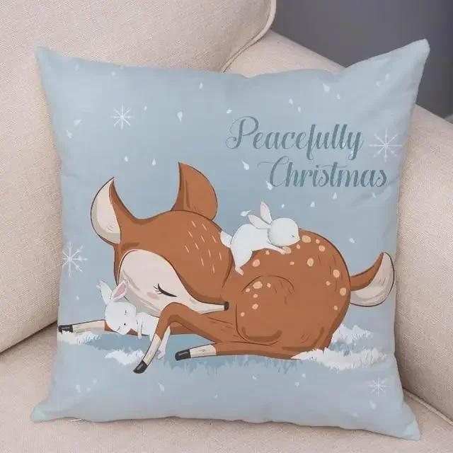 Cute Cartoon Giraffe Fox Reindeer Pillow Cover Nordic Children's Room Decoration Sofa Home Animal Cushion