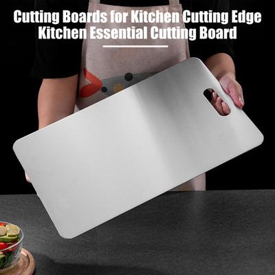 Double Sided Cutting Board for Kitchen Quick Thawing Crack Resistance Cutting Board Stainless Steel Chopping Board for Meats Fruits Vegetables