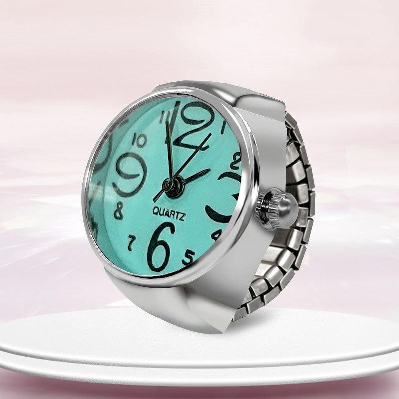 New Ring Watch Creative Circular Dial Alloy Shell Finger Couple Men And Women