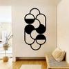 Modern Geometric Black Circular Iron Wall Art Medieval Style Durable Home Decor for Living Room Bedroom Entrance