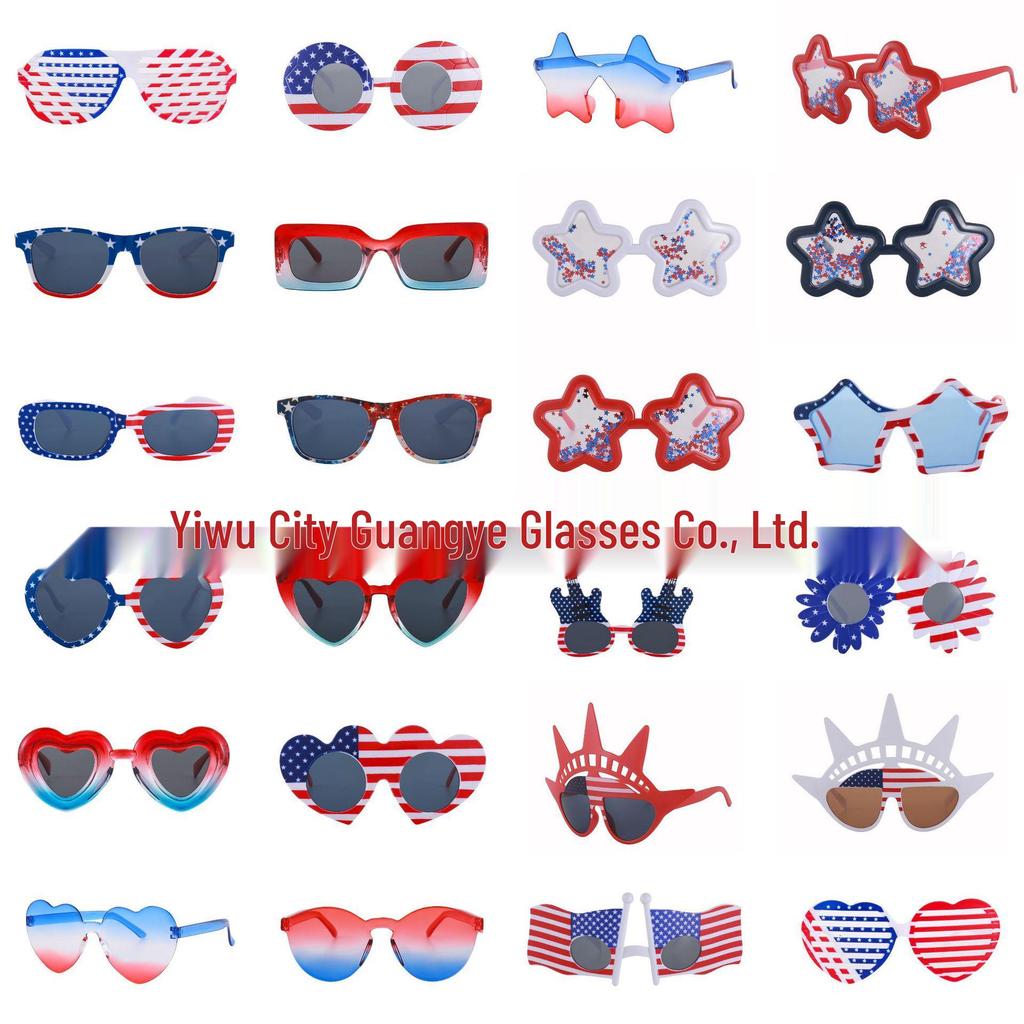 American Flag Peace Sign Glasses - Cross-Border Party & World Cup Decoration for Independence Day