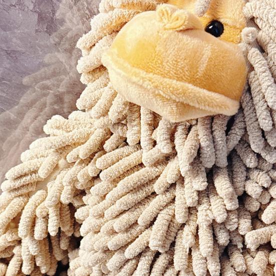 Gorilla Doll Hand Towel Chenille Fuzzy Animal Decorative Towel Absorbent Cute