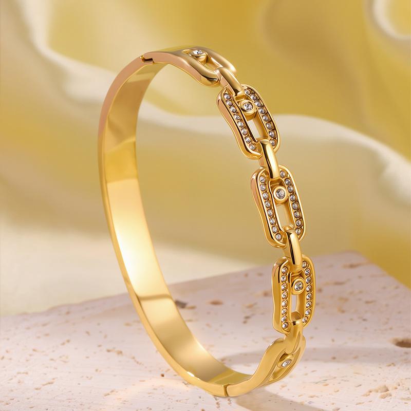 Fashionable and Luxurious New Titanium Steel Women's All-match Bracelet for Couples