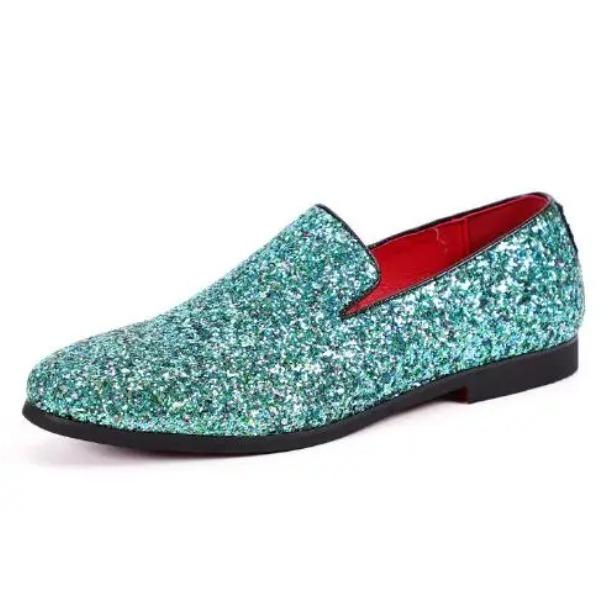 Męskie buty płaskie Brytyjska moda Szpiczaste buty Cekiny Osobowość Buty męskie Duży rozmiar Mokasyny M231