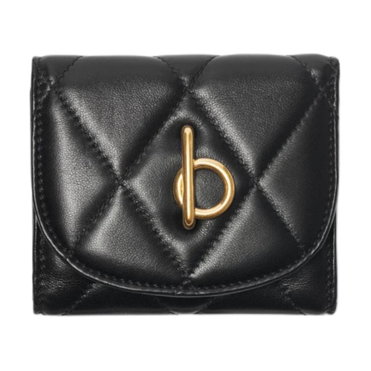 Burberry Gold Hardware Lambskin Wallet Women wallet Black 81072231